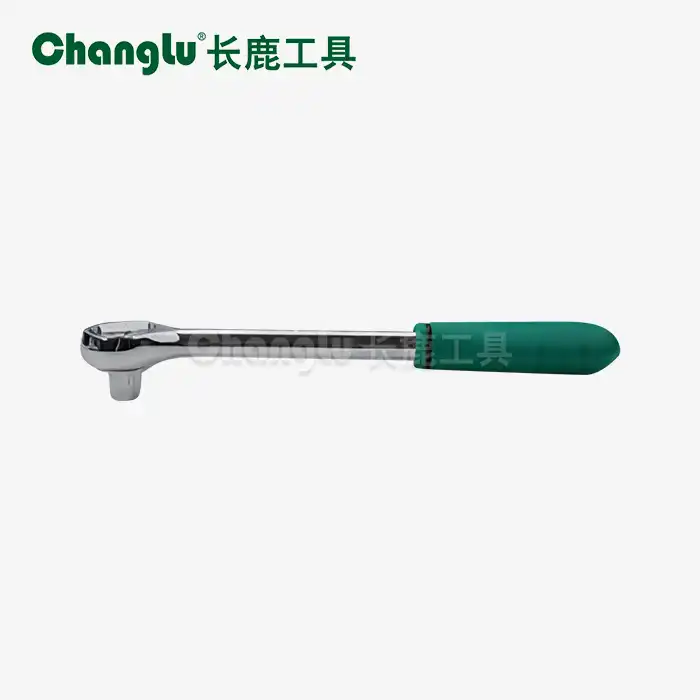 Mirror-finished handle ratchet wrench